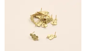 Perno hojas redondas 16*10mm oro mate / Base Pendientes 