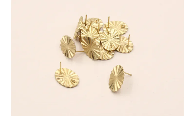 Perno Ovalo abanico 18*14mm Oro Mate / Base Pendientes 
