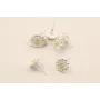 Perno Flor 16mm diametro Plata mate + Oro Mate  / Base Pendientes 