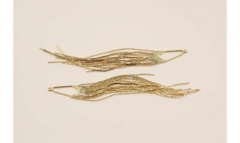 Pendiente Flecos 125*11mm Dorado Pendiente Flecos 125*11mm Dorado