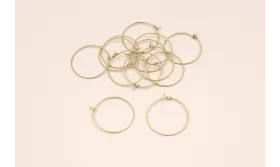 CRIOLLA HILO REDONDO 25MM Oro Mate / Base Pendientes 