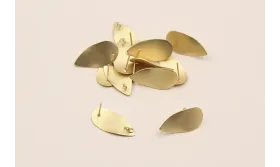 Perno Gota ondulada 26*13mm Oro Mate / Base Pendientes 