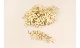 Pendiente Hojas 70*30mm Oro Mate / Base Pendientes 
