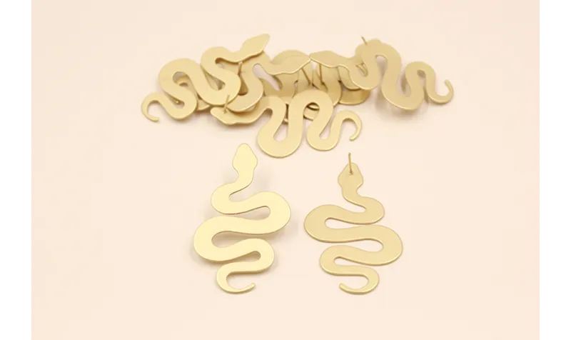 Pendiente serpiente 55*30mm Oro Mate / Base Pendientes 