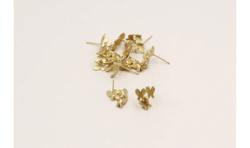 Perno Trio mariposas 12*10mm Oro Mate