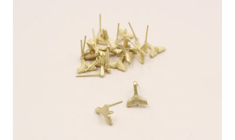 Perno Cola ballena 10*9mm Oro Mate / Base Pendientes 