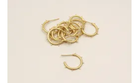 Perno aro semicerrado con púas Oro Mate / Base Pendientes 