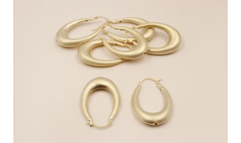 Pendiente Aro africano 45*30mm Oro Mate