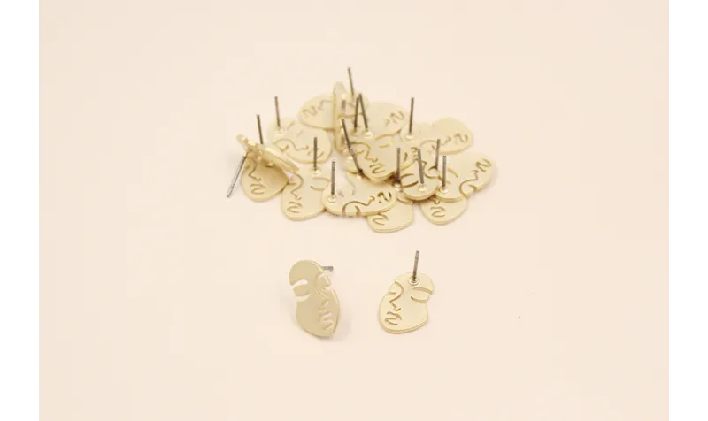 Perno Cara 15*8mm Oro Mate / Base Pendientes 