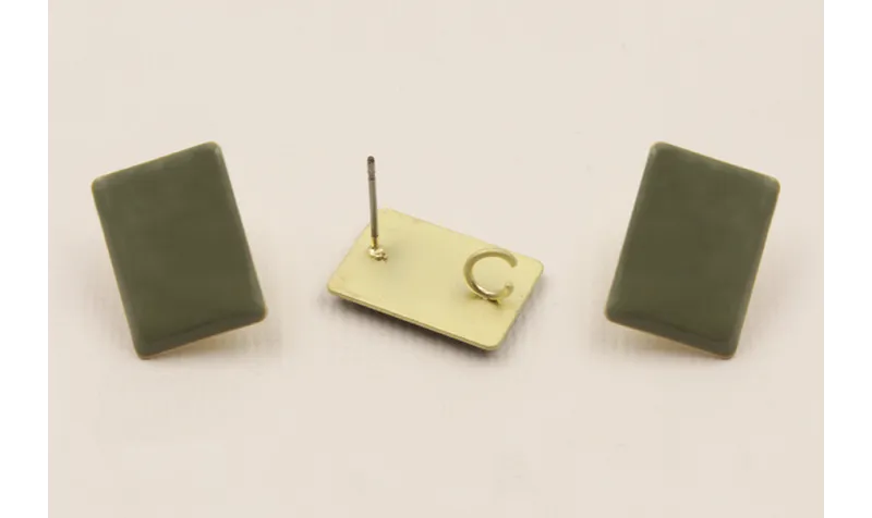 Perno rectangulo esmaltado 17*13mm Verde