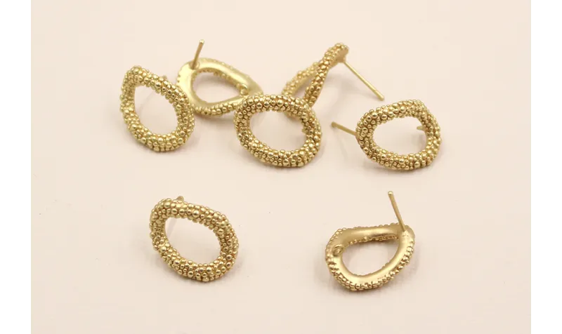 Pendiente Aro pata Pulpo 18*14mm Dorado Mate / Base Pendientes 