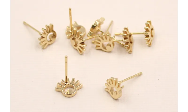Perno Acero Inoxidable Ojo estañas 10*8mm Oro