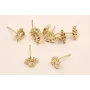 Perno Acero Inoxidable Ojo estañas 10*8mm Oro / Base Pendientes