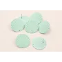 Perno Disco ondulado 25mm Esmalte verde Turquesa / Base Pendientes 