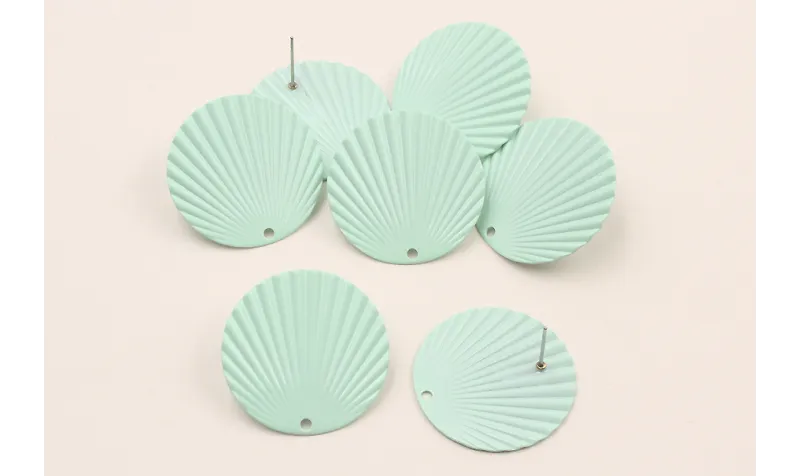 Perno Disco ondulado 25mm Esmalte verde Turquesa