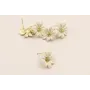 Perno Flor 8*15mm esmalte manual Crema / Base Pendientes 