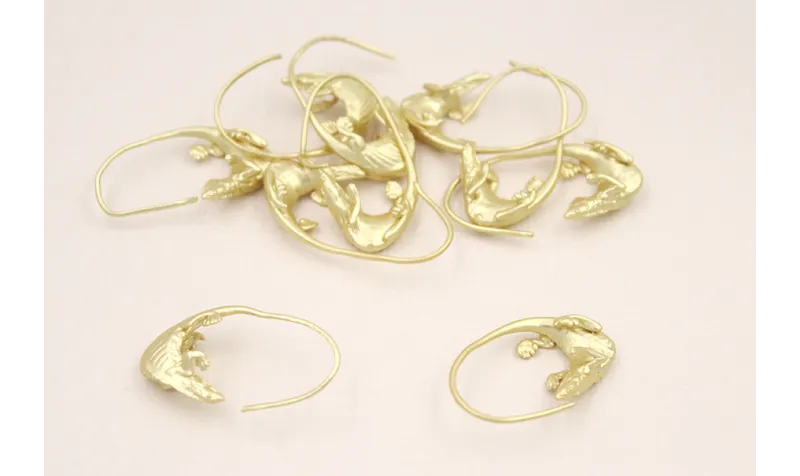 Pendiente Lagarto 30*15mm Dorado Mate Pendiente Lagarto 30*15mm Dorado Mate