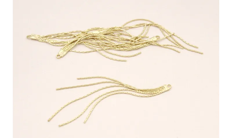 Fleco de 5 tiras de 1mm cada. 70mm Dorado Mate