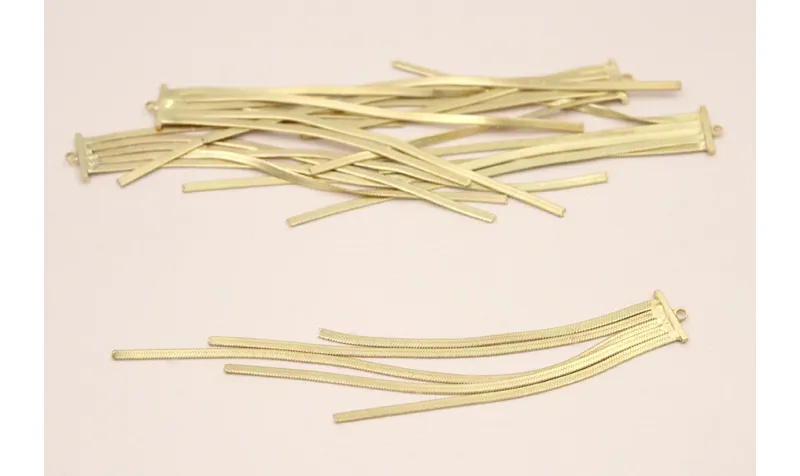 Fleco de 5 tiras de 2mm cada. 12*105mm Dorado Mate