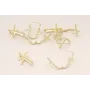Perno doble Cruz desmontable 17*10mm Dorado Mate / Base Pendientes 