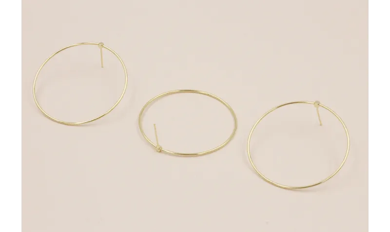 Stainless Steel: Pendiente Aro Acero de 40mm Oro