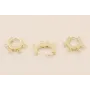 Stainless Steel: Aro Acero 12mm 4 anillas Oro / Base Pendientes 