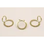 Stainless Steel: Ear Cuff Rueda estriada 19mm Oro / Base Pendientes 
