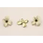 Perno Flor 30mm diametro Oro Mate Crema y negro / Base Pendientes 