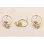 Pendiente Aro de 20mm con Rama Dorado Mate / Base Pendientes 