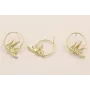 Pendiente Aro de 25mm con Rama Dorado Mate / Base Pendientes 