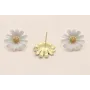 Perno Margarita Blanca y amarilla 17mm diametro / Base Pendientes 