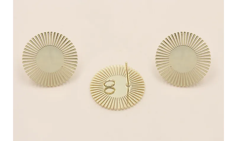 Acero Inox. Pendiente Sol 18mm Oro / Base Pendientes 