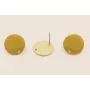Perno Disco esmaltado 14mm Dorado Mate y  Mostaza / Base Pendientes 
