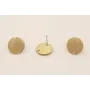 Perno Disco esmaltado 14mm Dorado Mate y  Beige / Base Pendientes 