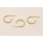 Pendiente Aro semicirculo 10mm Bolitas Dorado Mate / Base Pendientes 