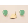 Gota Dorado Mate 12*8mm esmalte Turquesa / Base Pendientes 
