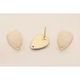 Gota Dorado Mate 12*8mm esmalte Rosa Claro / Base Pendientes 