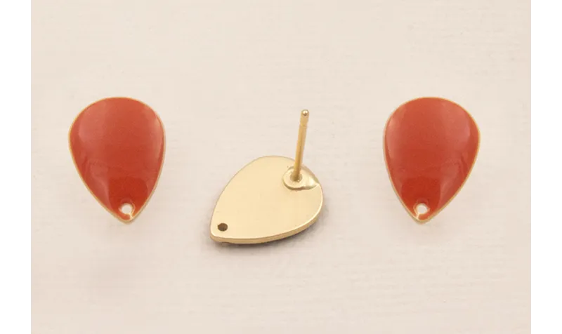 Gota Dorado Mate 12*8mm esmalte Rosa Coral