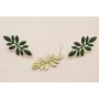 Perno 30*12 Pétalos esmaltados Verde Inglés / Base Pendientes 