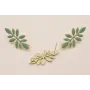 Perno 30*12 Pétalos esmaltados Turquesa / Base Pendientes 