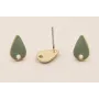Perno Gota esmaltado 10*6mm Turquesa / Base Pendientes 