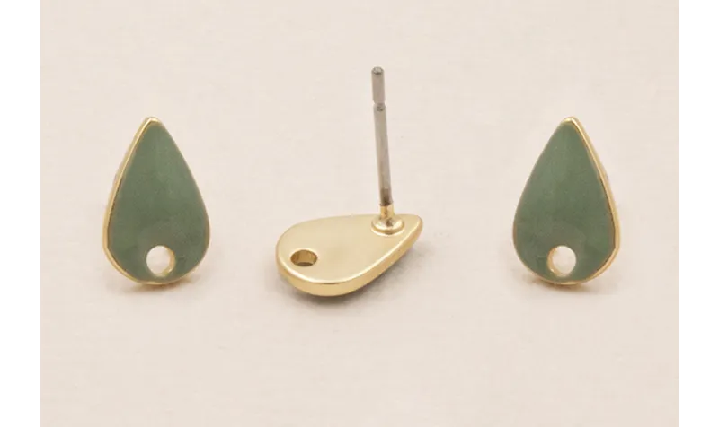 Perno Gota esmaltado 10*6mm Turquesa