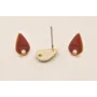 Perno Gota esmaltado 10*6mm Rojizo / Base Pendientes 