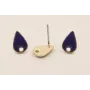 Perno Gota esmaltado 10*6mm Azul Marino / Base Pendientes 