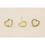 Perno 10*13mm Corazón Martilleado Dorado / Base Pendientes 