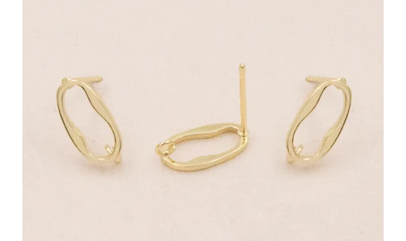 Perno Ovalo 11*6mm con anilla Oro