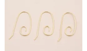 Pendiente gancho 40mm long. Oro / Base Pendientes 