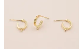 Pendiente semi Ovalo 12*10mm Oro / Base Pendientes 