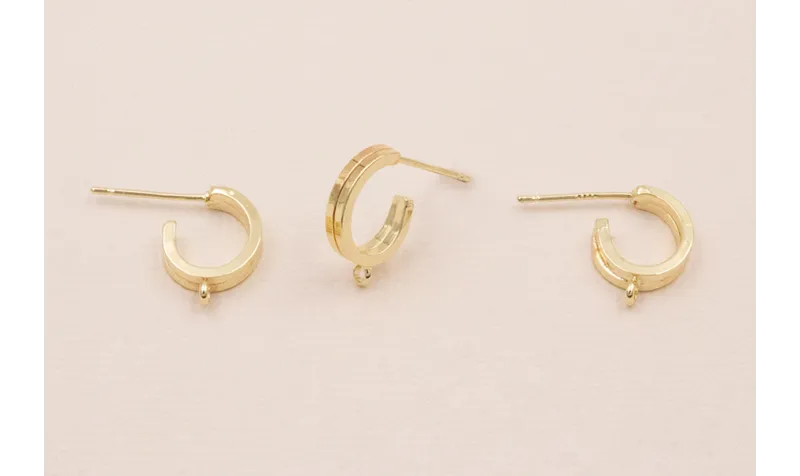 Pendiente semi Ovalo 12*10mm Oro