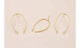 Perno herradura 30*18mm Baño Oro Mate / Base Pendientes 